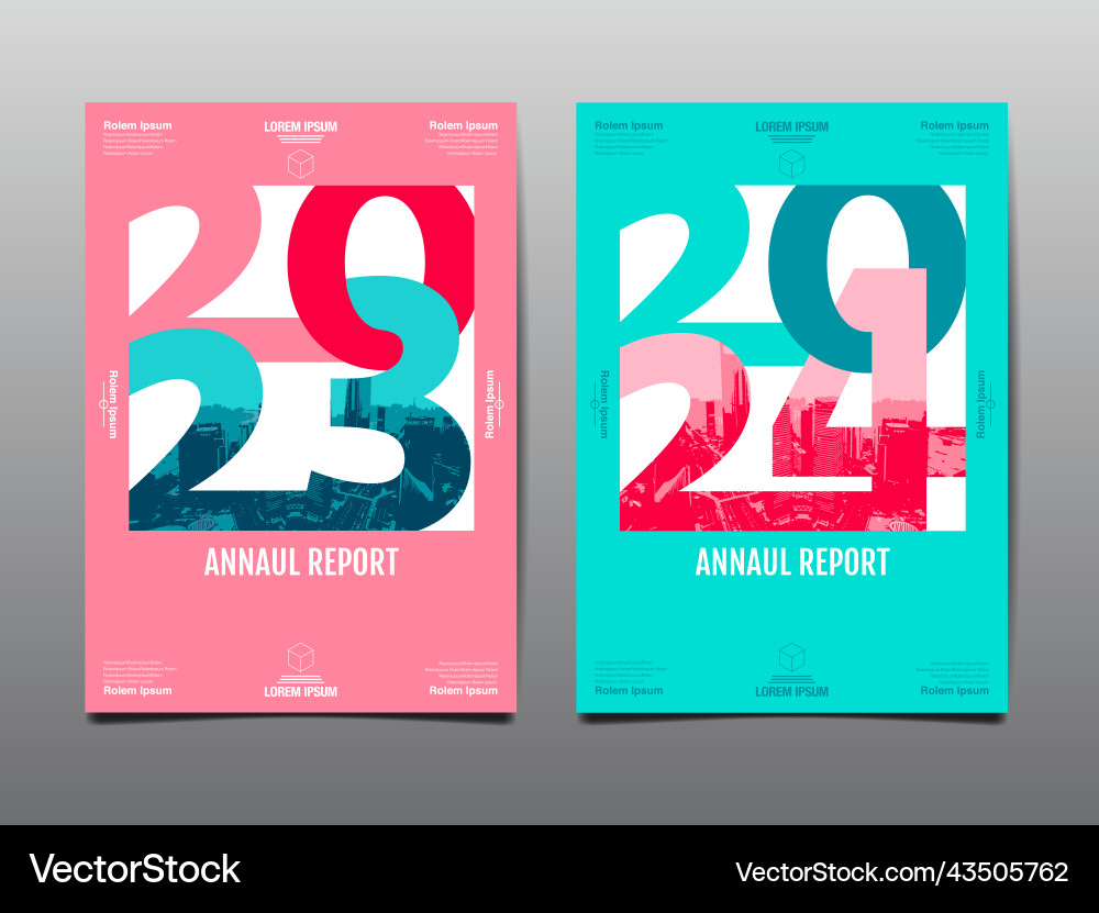 Annual report 20232024 template layout design Vector Image