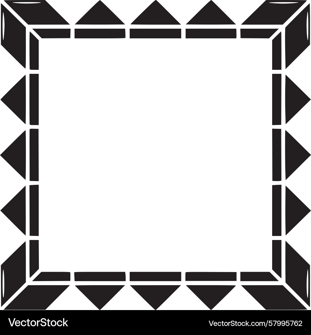 Black Angular Border Frame Vector Image