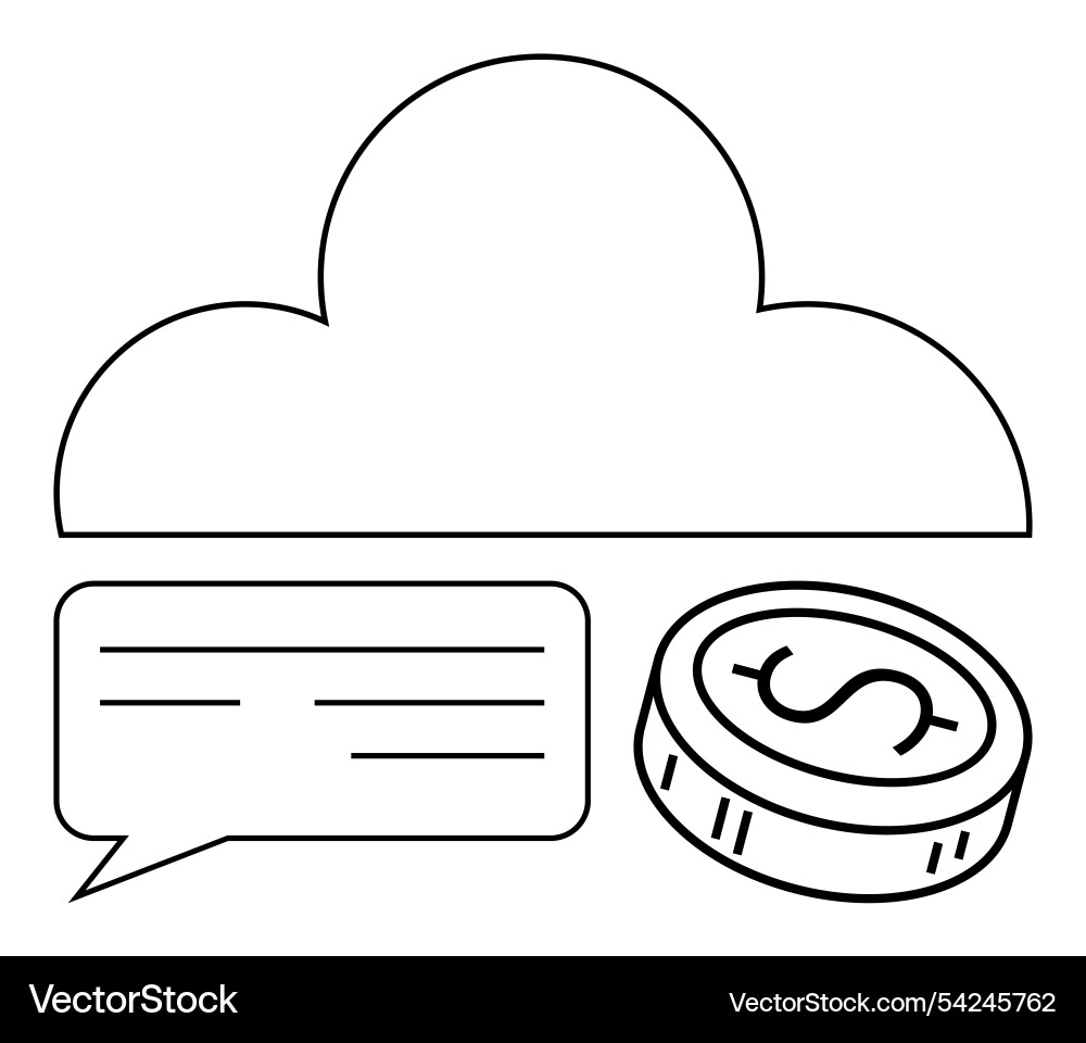 Cloud computing speech bubble with text lines Cloud computing speech bubble with text lines vector image
