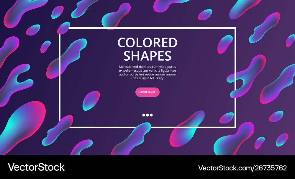 Colored shapes web page liquid structures Vector Image
