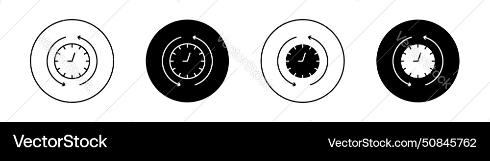 Course of time icon set clock countdown Vector Image