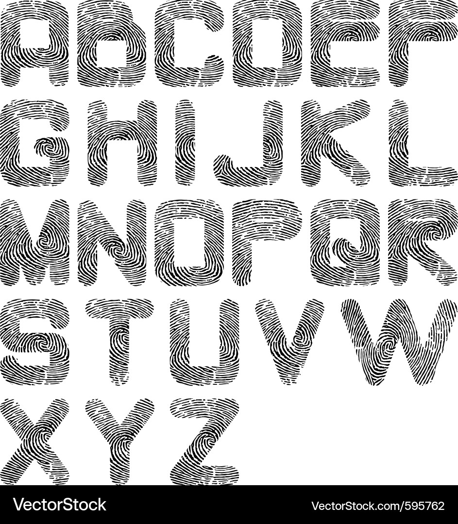 Fingerprint Alphabet Pattern vector image