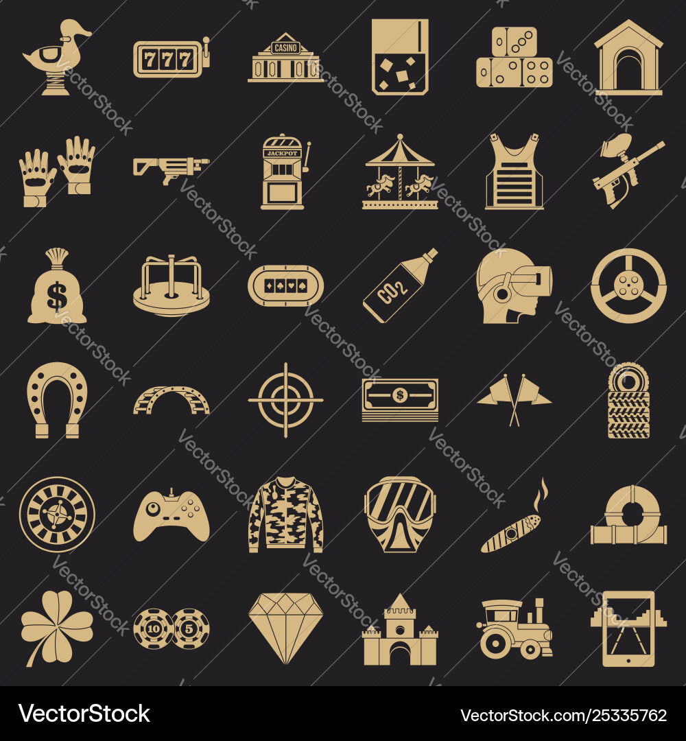 Joystick icons set simple style Vector Image