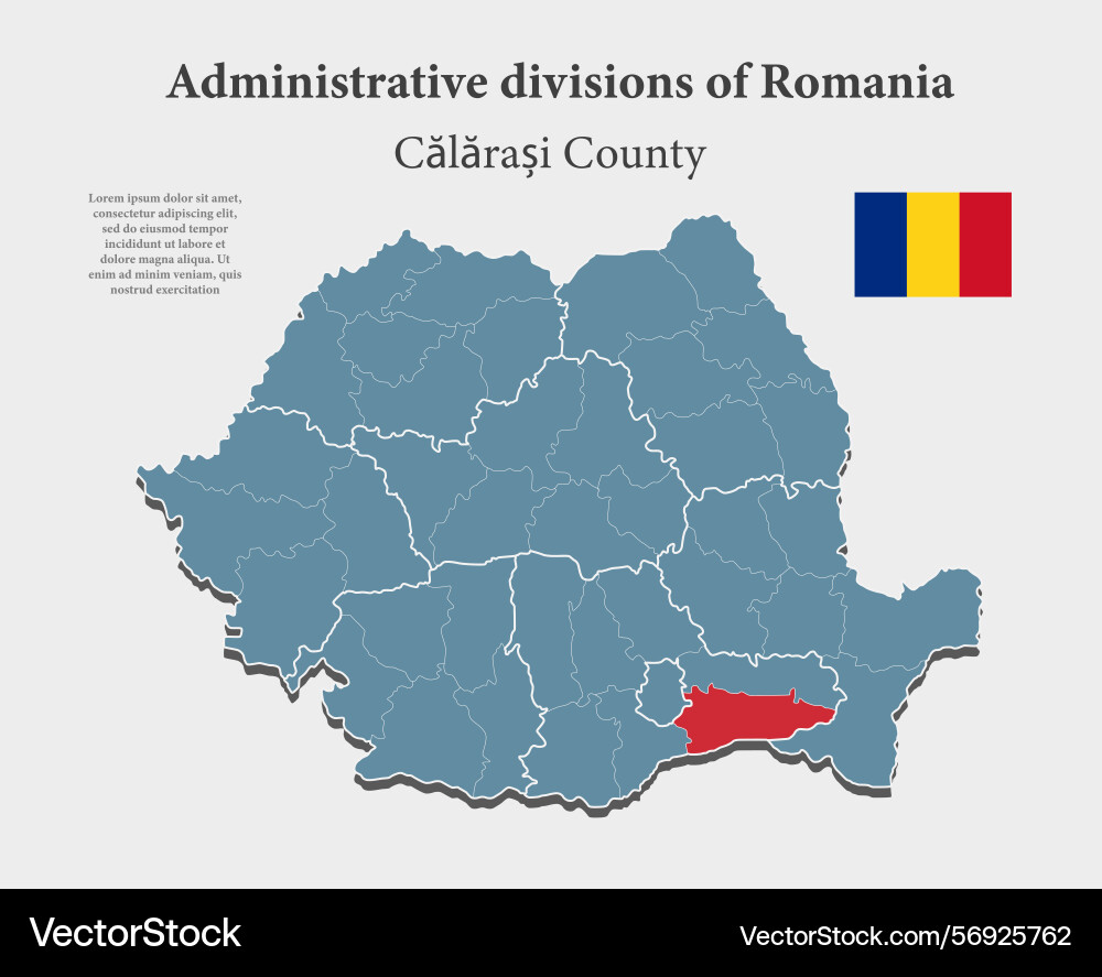 Map of romania - calarasi county Vector Image