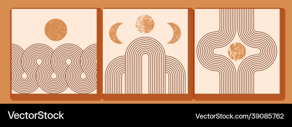 Modern Minimalist Arch & Circle Prints vector image