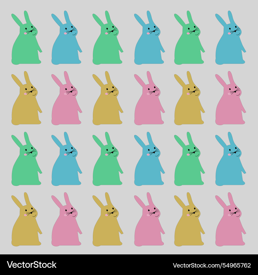 Spring bunnies design pattern texture Vector Image