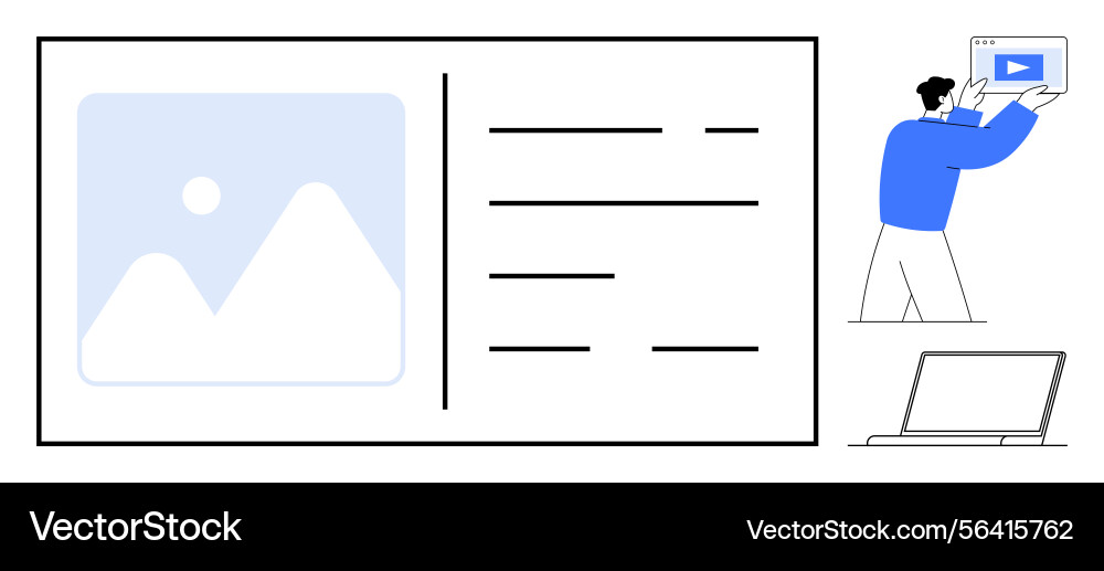 Website interface design with image and text Website interface design with image and text vector image
