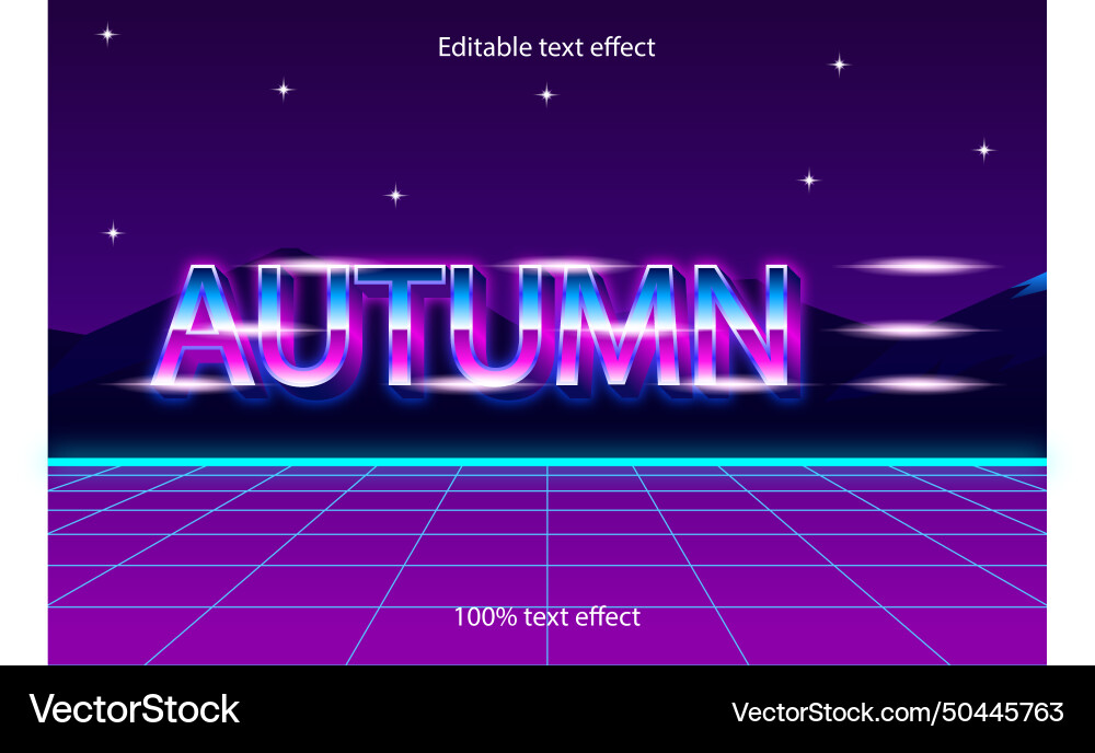 Autumn editable text effect retro style Autumn editable text effect retro style vector image