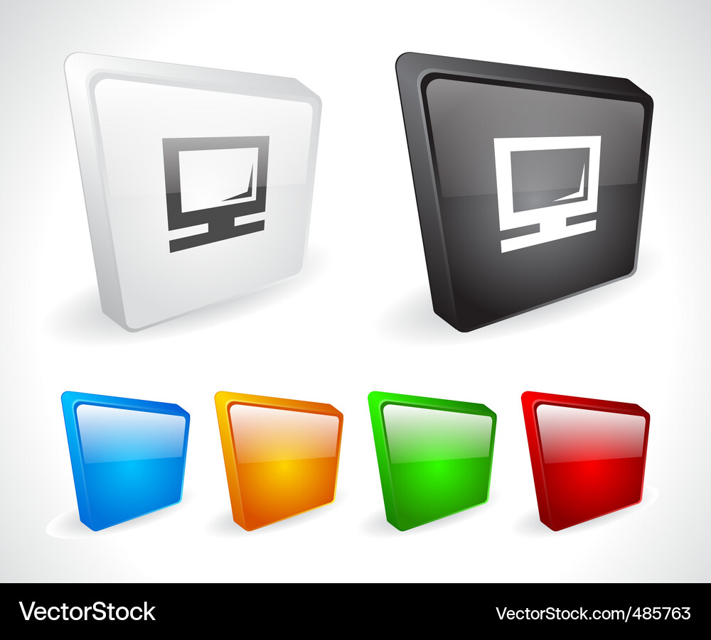 Color 3d buttons for web Vector Image