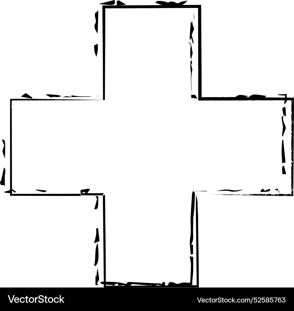 Cross texture symbol element plus sign outline Cross texture symbol element plus sign outline Vector Image