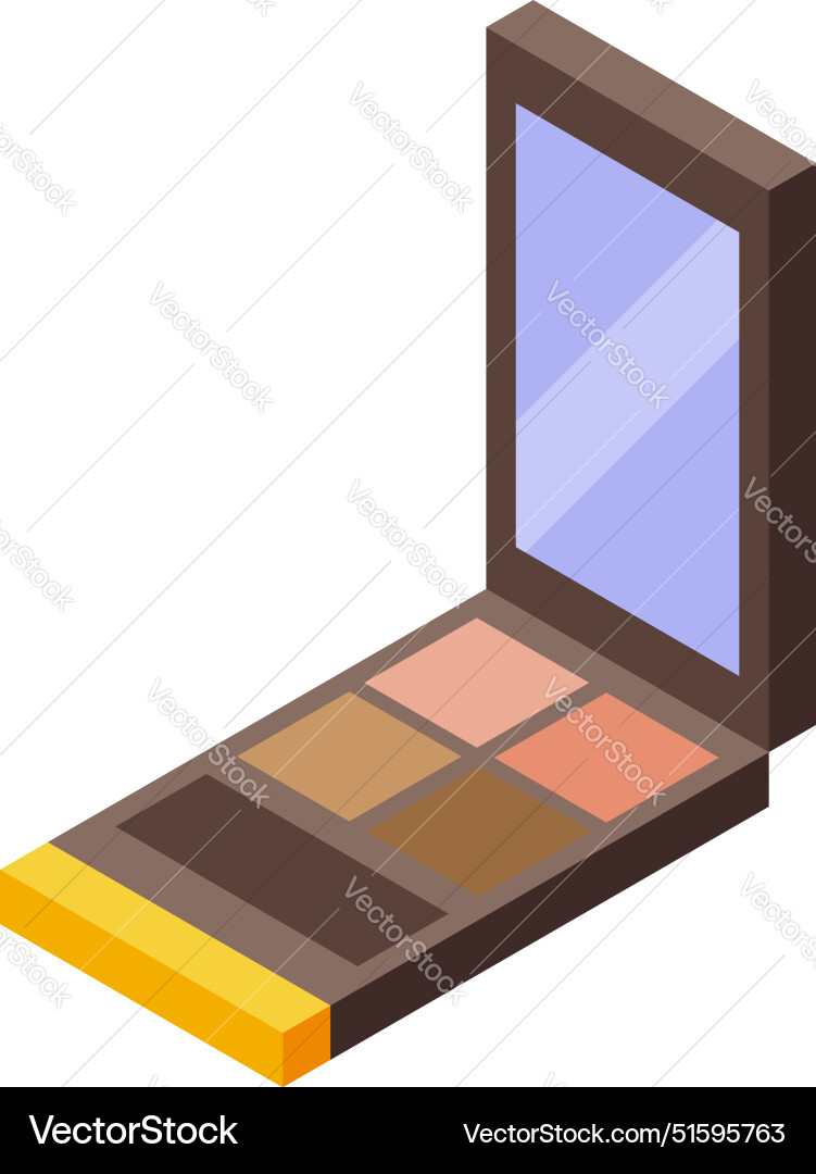 Eyeshadow palette with mirror is standing open Vector Image