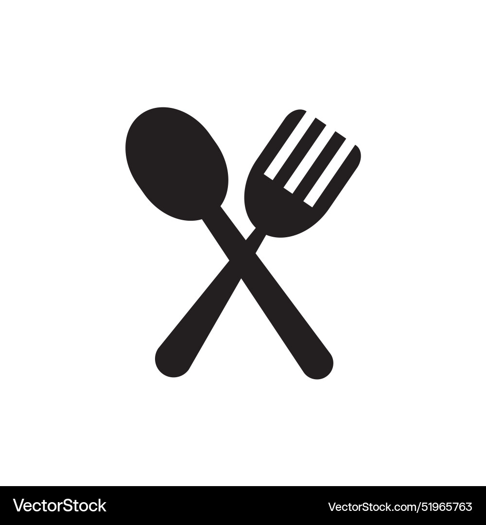 Fork and knife icon in flat style with background Vector Image