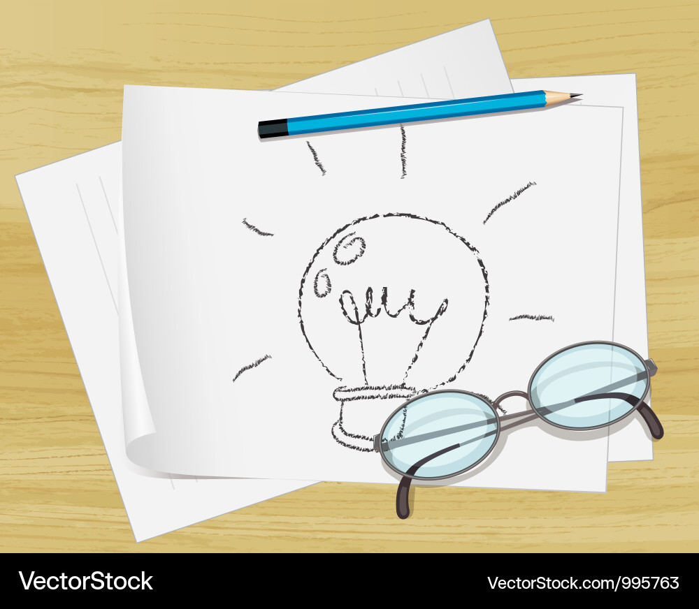 Lightbulb idea paper vector image