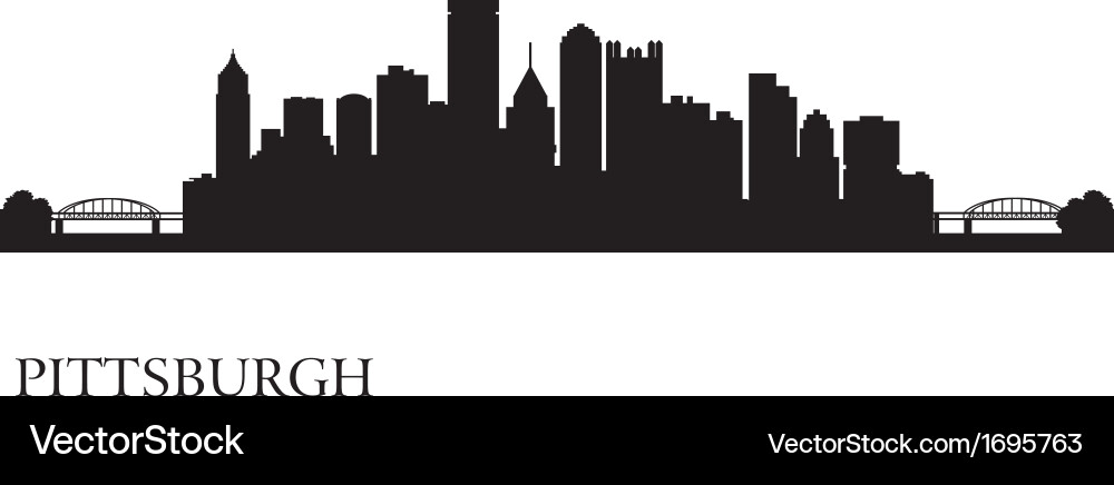 Pittsburgh Skyline Silhouette Vector Image