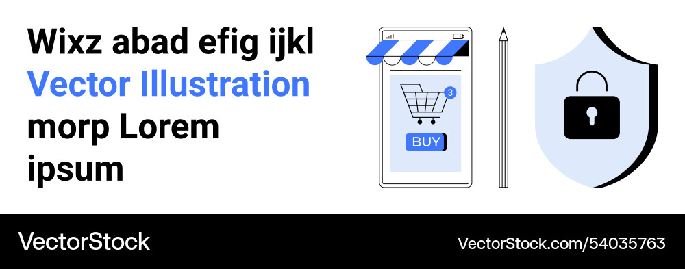 Secure online shopping with e-commerce and data Secure online shopping with e-commerce and data vector image