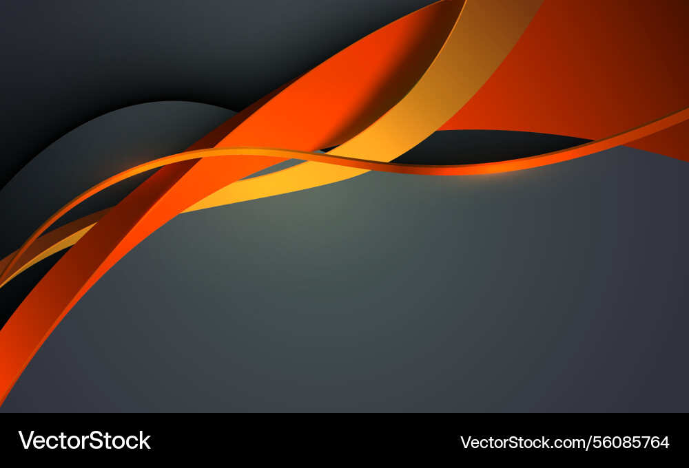 Abstract red yellow ribbon curve overlap on grey Abstract red yellow ribbon curve overlap on grey vector image