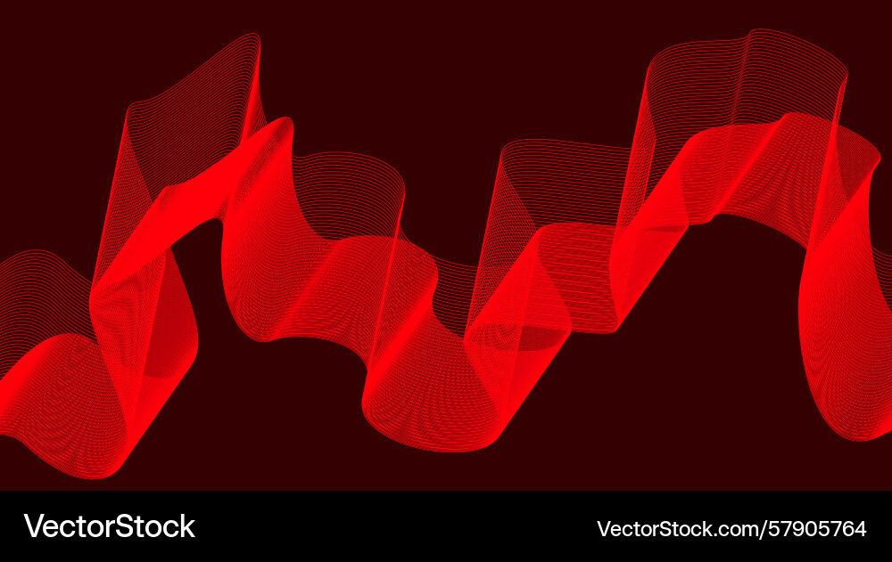 Abstract wave background design red color stylized Vector Image