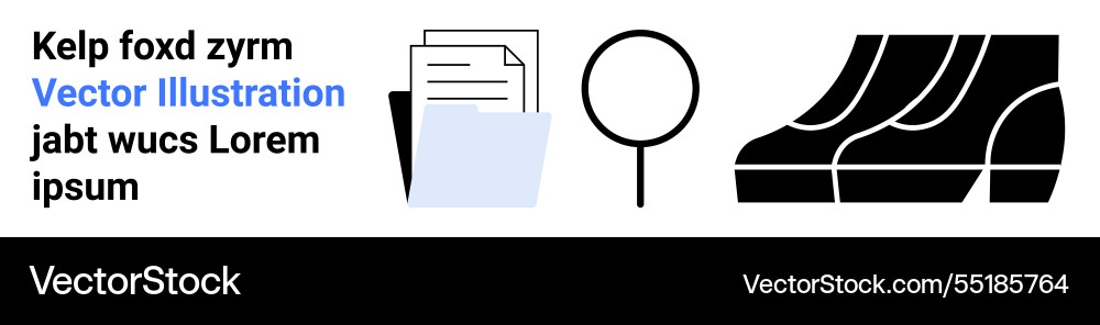 Document folder with file organization search Document folder with file organization search vector image