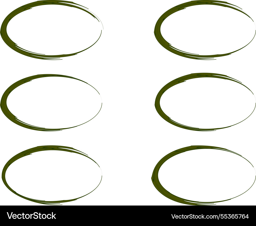Ellipse dark green colorful abstract frames set Vector Image