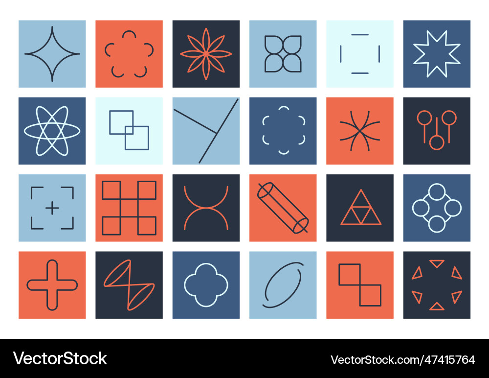 Modern line figures abstract linear forms Modern line figures abstract linear forms vector image