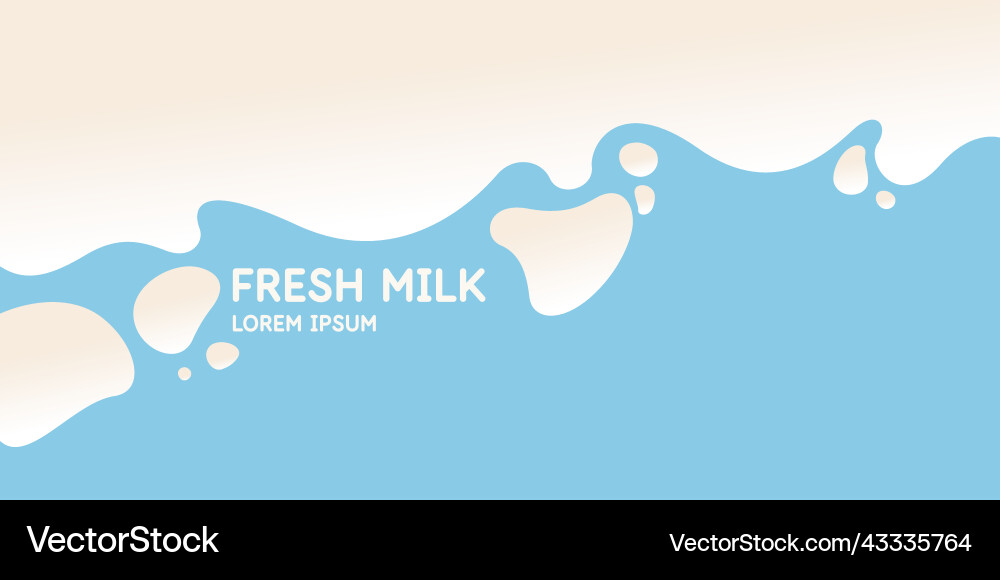 Modern poster fresh milk with splashes on a light vector image