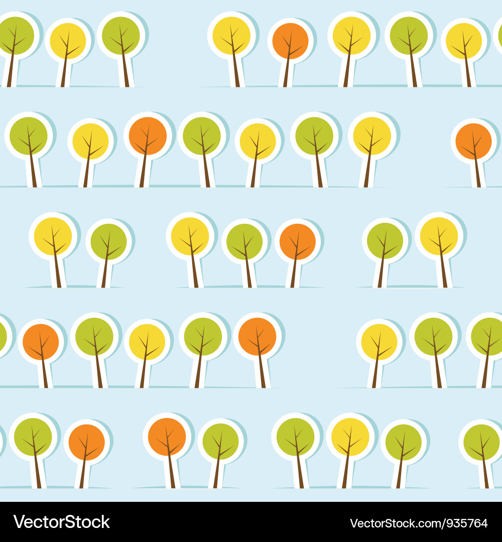 Paper Tree Pattern - Seamless vector image