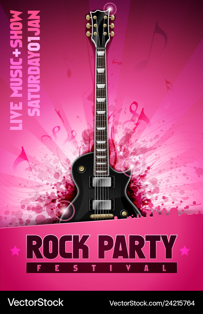 Pink Rock Festival Konzert Party Plakat Pink Rock Festival Konzert Party Plakat vektorbild