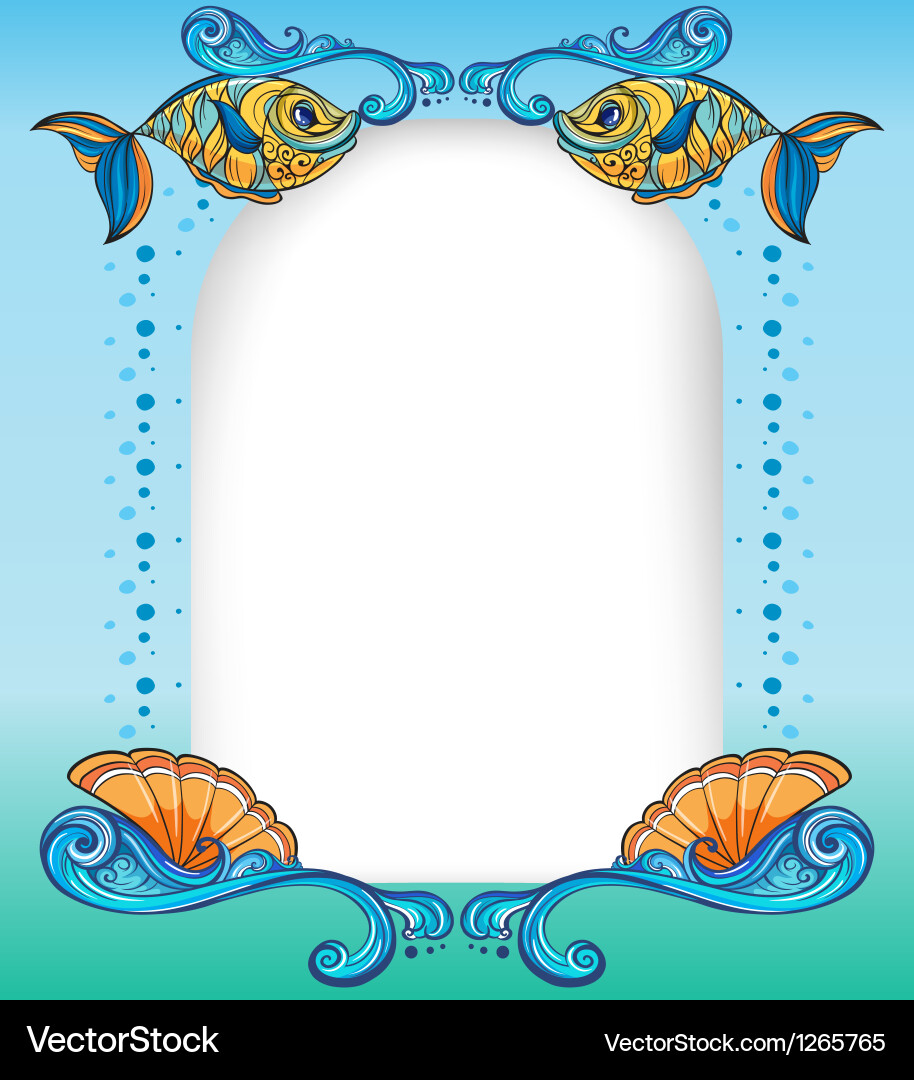An empty template with the sea creatures Vector Image