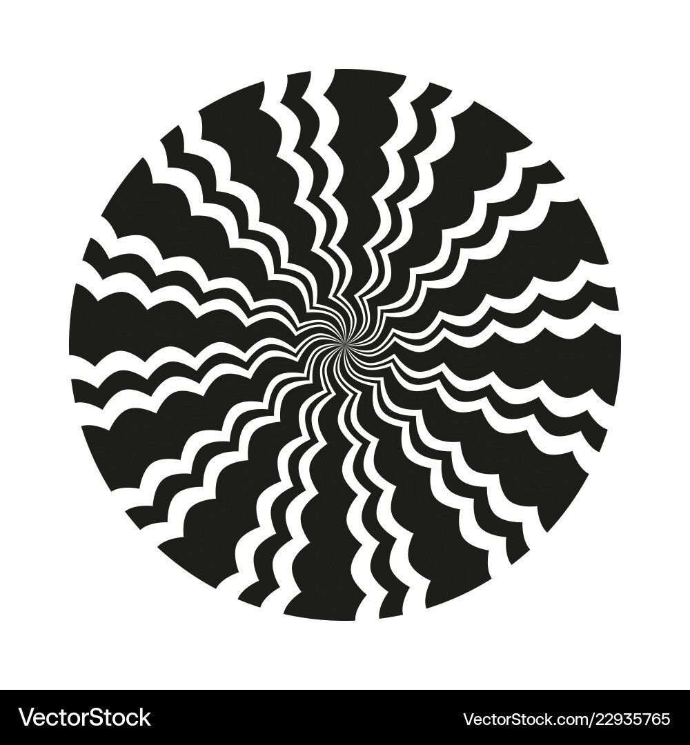 Circular Wavy Pattern - Optical Illusion vector image