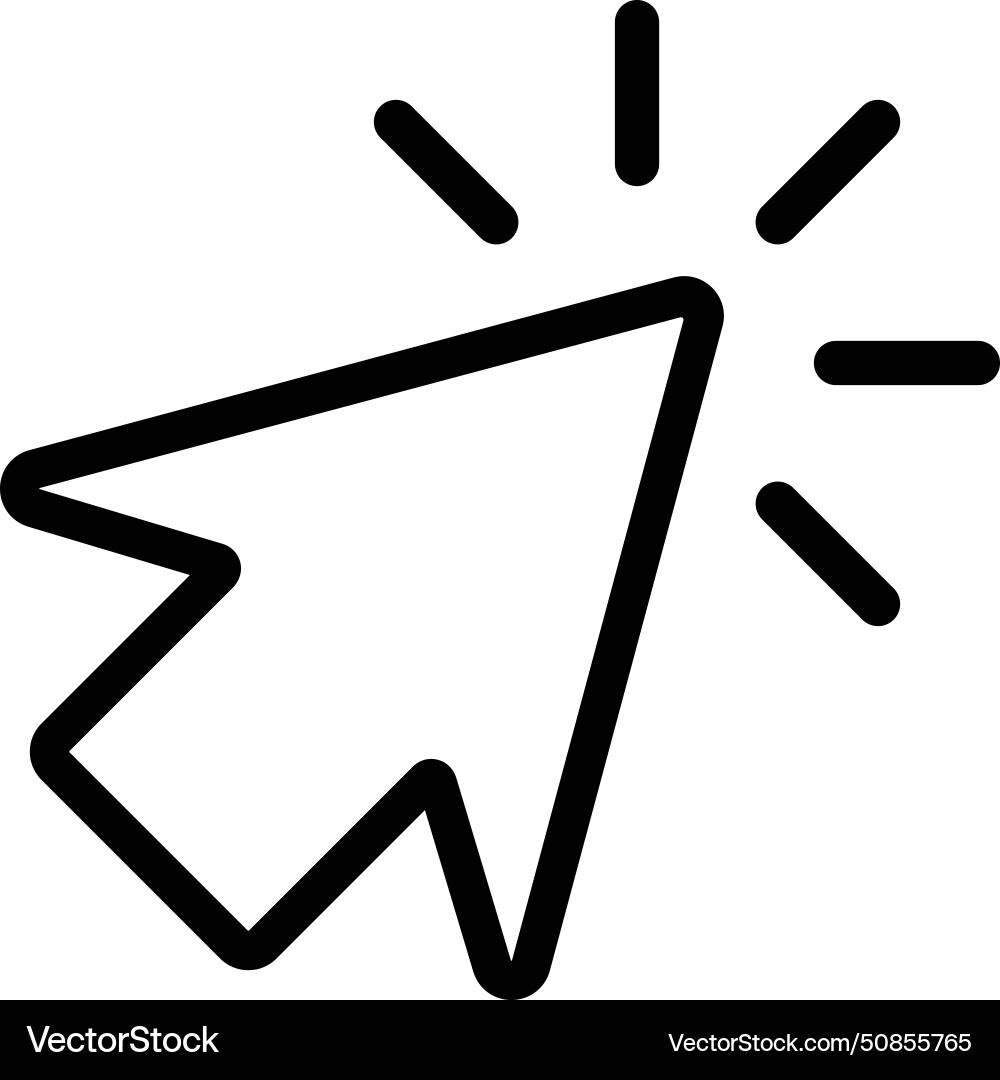 Click mouse pointer line icon vector image