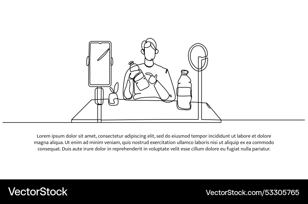 Continuous line design of a man is review Continuous line design of a man is review Vector Image