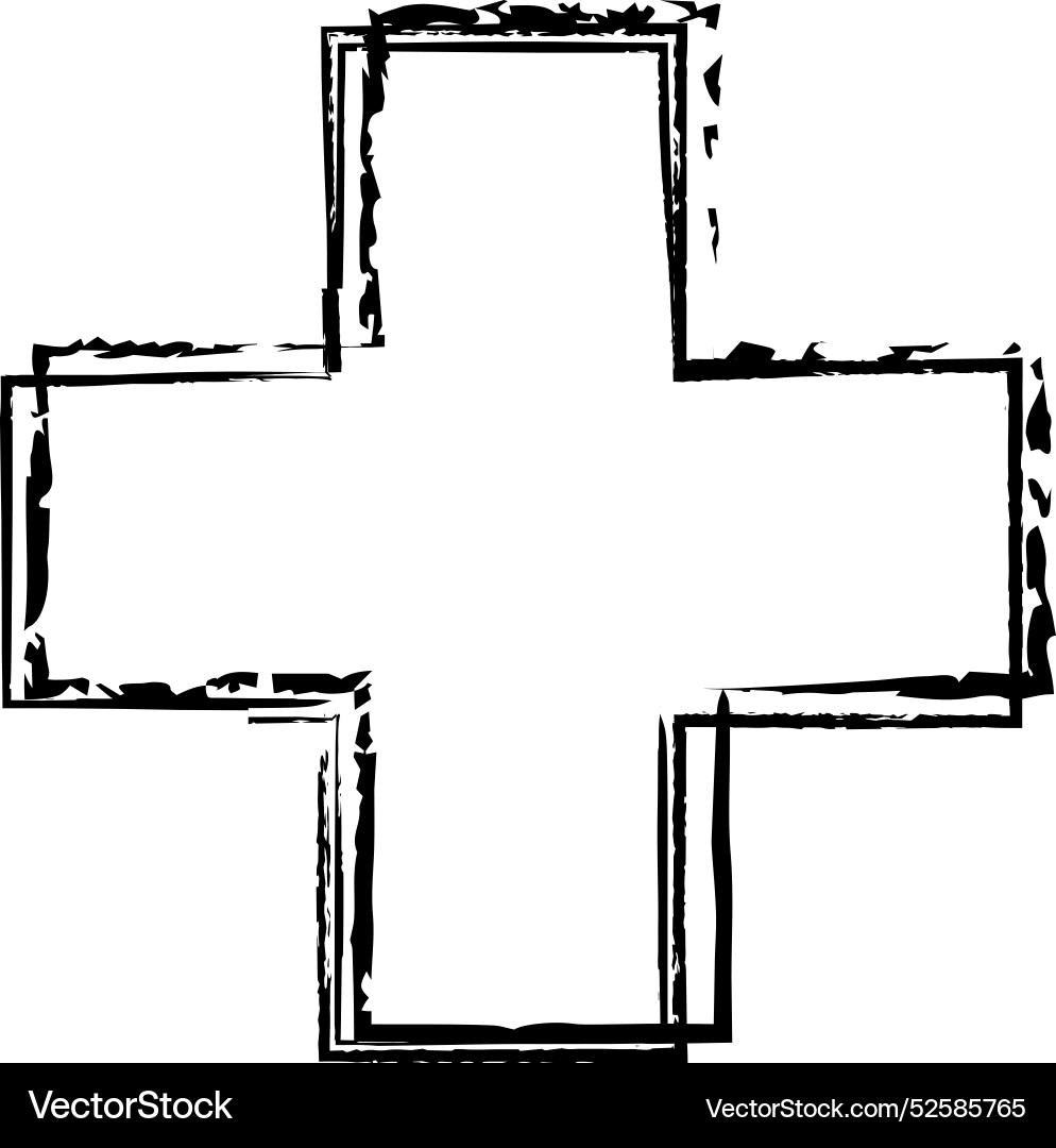 Cross texture symbol element plus sign outline Vector Image