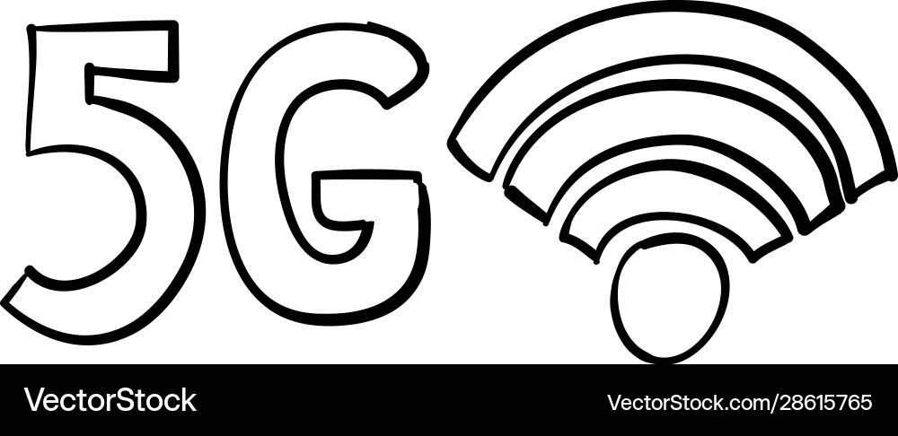Handdrawn doodle 5g Handdrawn doodle 5g vector image