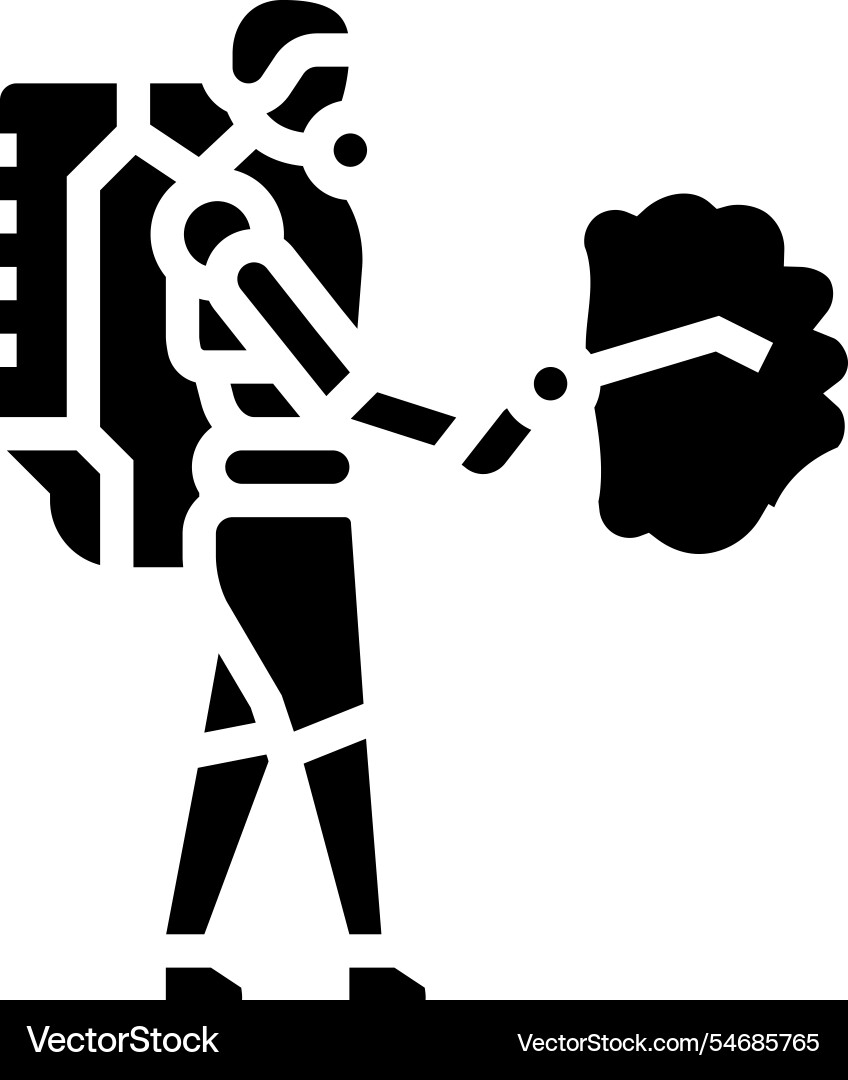 Pest control robot harvests glyph icon Pest control robot harvests glyph icon vector image
