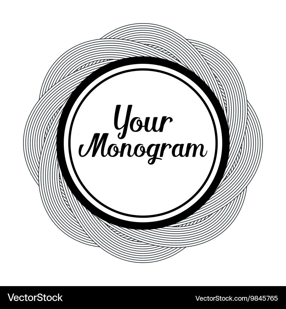 Round monogram design element Vector Image