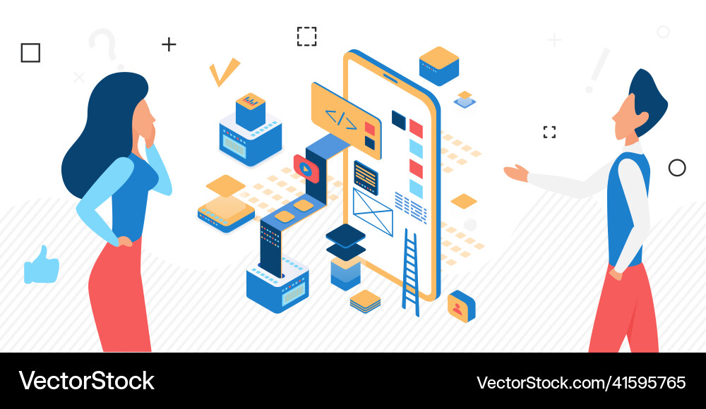 Software mobile application development process Software mobile application development process Vector Image