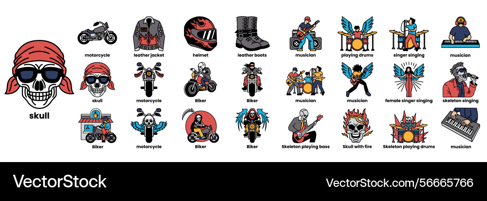 A collection of images people and objects A collection of images people and objects vector image
