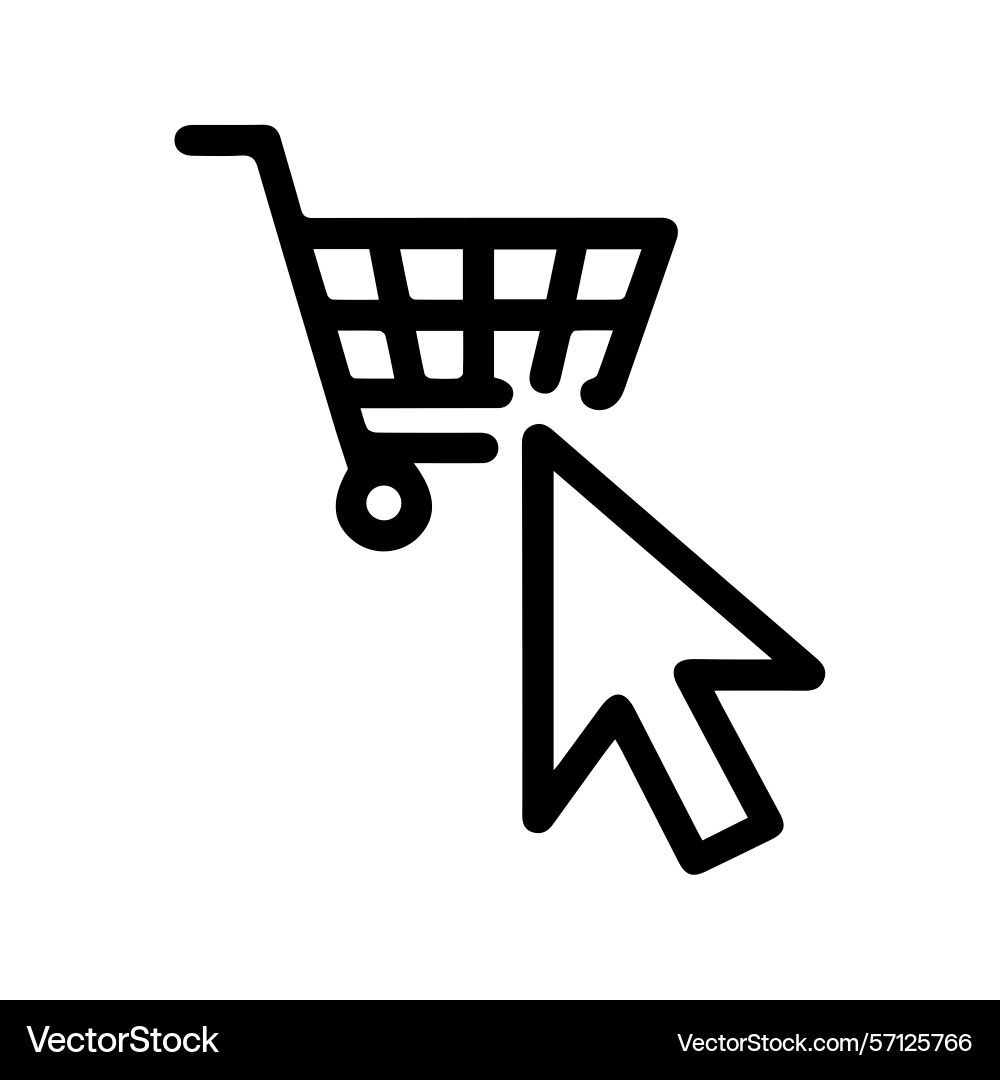 A cursor clicking an add to cart button vector image