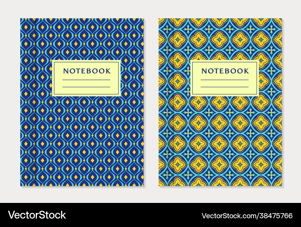 Moroccan Notebook Cover Patterns Vector Image