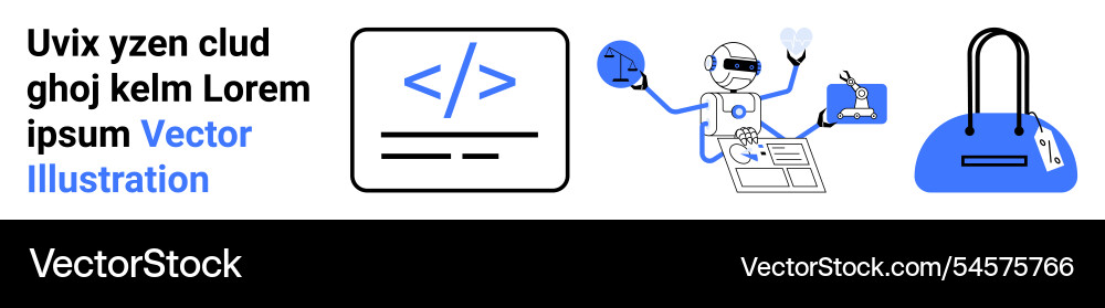 Technology and programming concepts robot coding vector image