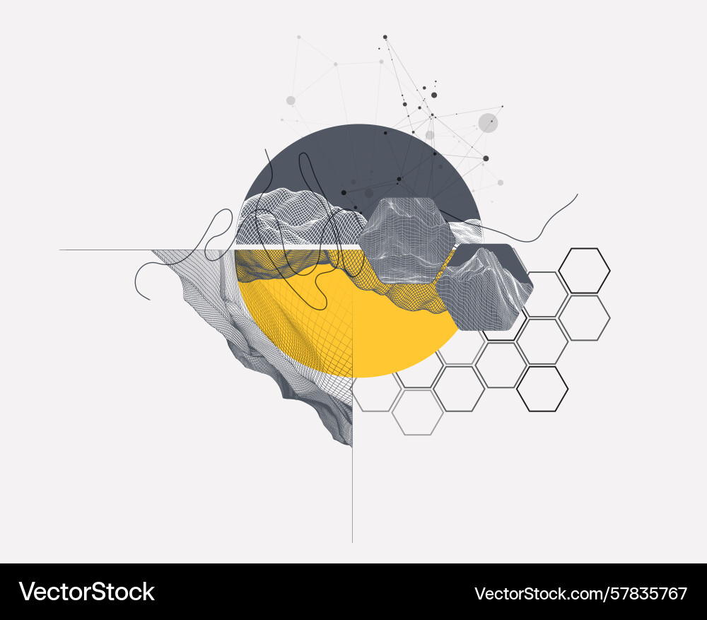 Abstract wireframe background modern science Vector Image