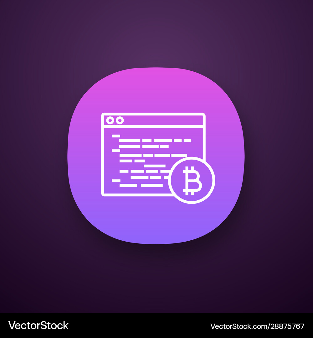 Bitcoin mining software app icon – Royalty-Free Vector | VectorStock