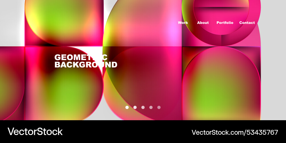 Bright colorful squares with round elements Bright colorful squares with round elements vector image