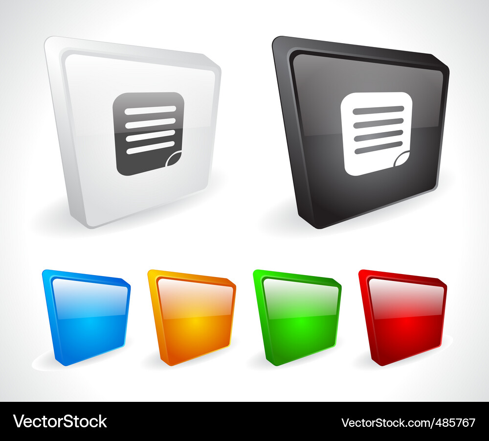 Color 3d buttons for web Vector Image