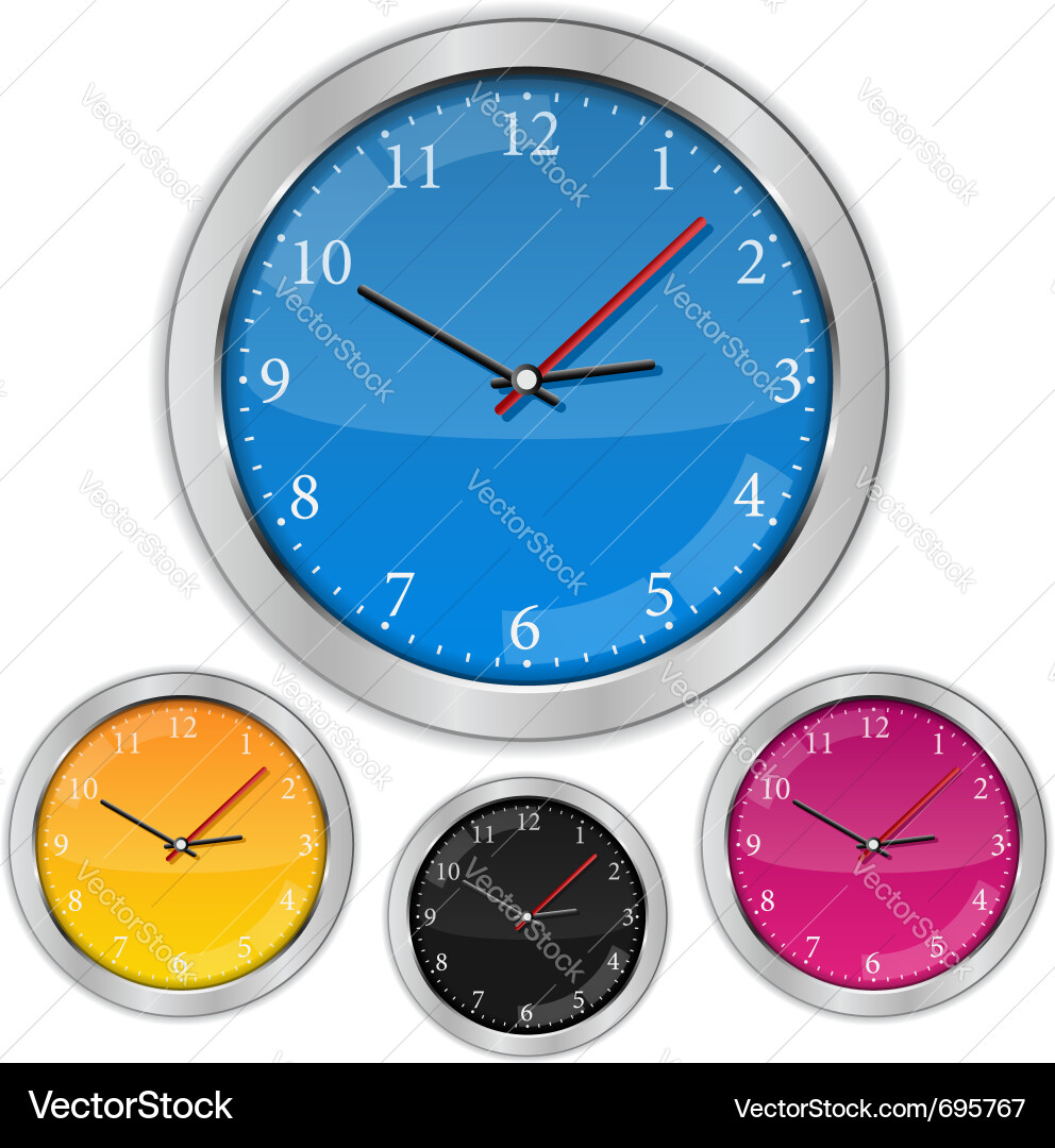 Multiple Clocks Vector Image