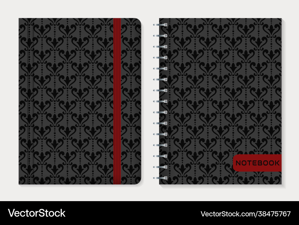 Notebook cover design set Royalty Free Vector Image