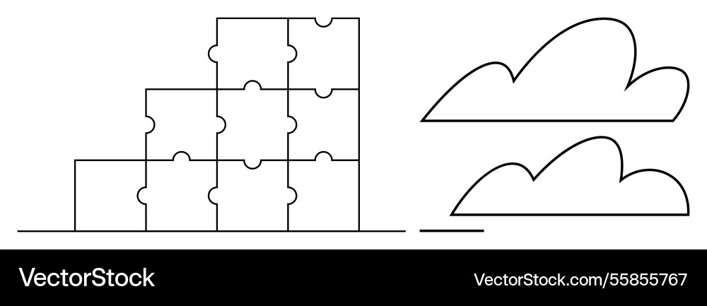 Puzzle blocks stacked in pyramid structure Puzzle blocks stacked in pyramid structure vector image