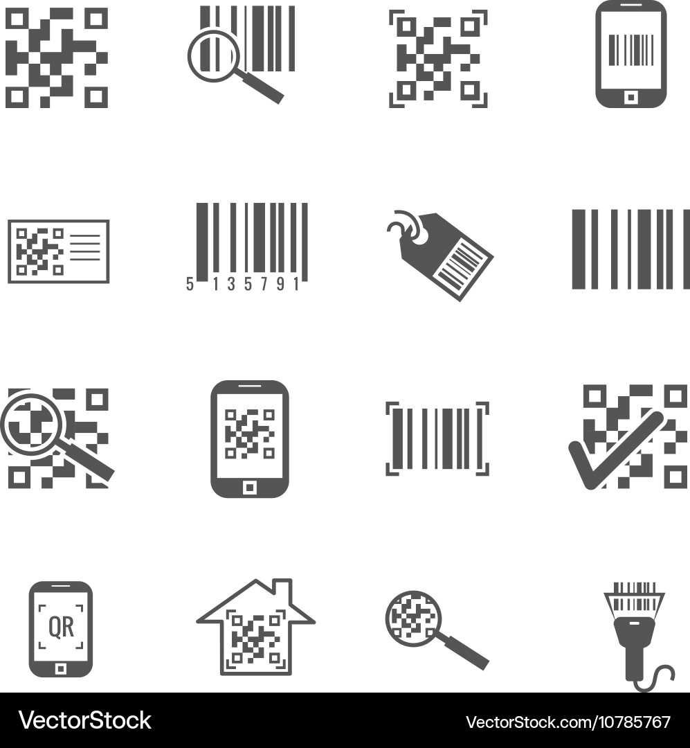 Scan bar and qr code icons Vector Image