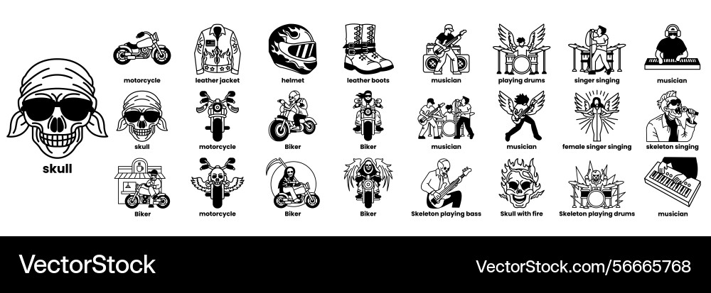 A collection of images people and objects A collection of images people and objects vector image