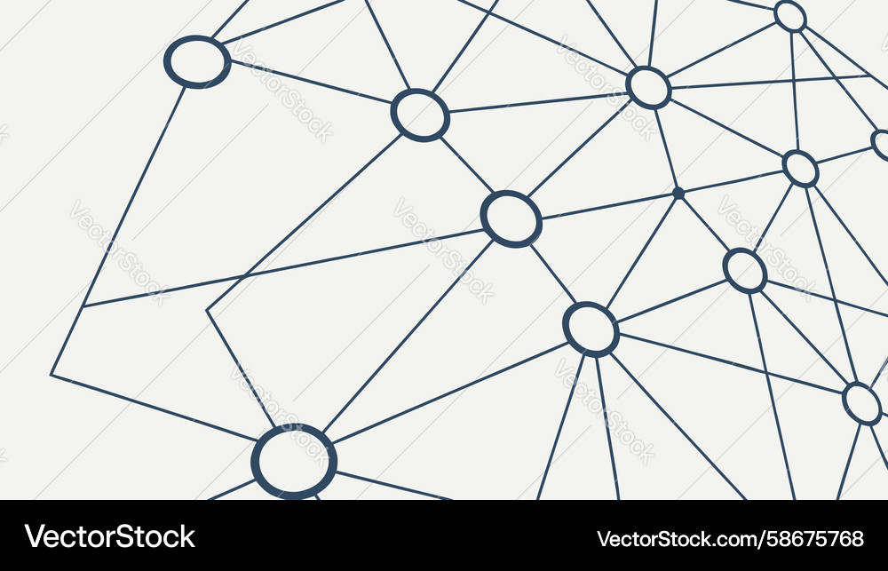Abstract network grid with nodes digital Vector Image